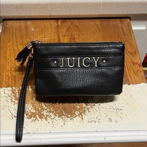 Juicy Couture Faux  Leather Wristlet Clutch Vintage